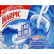 Bloc cuvette WC colorant eau bleue, anti-tartre fraicheur marine