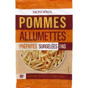 Pommes allumettes, préfrites