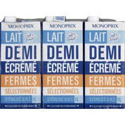 Lait demi-écrémé, stérilisé UHT