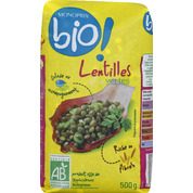 Lentilles vertes riche en fibre