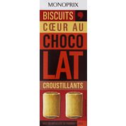 Biscuits coeur au chocolat croustillants