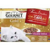 Aliment complet pour chat adulte, Double délice, les mousselines,les noisettes, les terrines, les cassolettes, viandes ou poissons