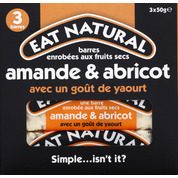 Barres enrob{es aux fruits secs avec amandes, abricots secs et un goût de yaourt