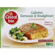 Galettes de céréales au sarrasin et boulghour au comté, certifié AB