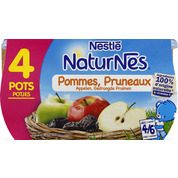 Petits pots aux pommes et pruneaux, dès 4-6 mois