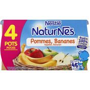 Petits pots aux pommes et bananes, dès 4-6 mois