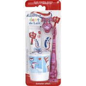 Kit de brossage pour les enfants , Brosse à dents, gobelet , dentifrice , capuchon protecteur