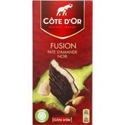 Chocolat noir fourré à la pâte d’amande