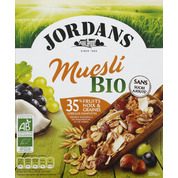 Pétales de céréales complètes avec raisins, noix de coco, noisettes grillées et graines de tournesol, certifié AB