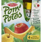 Compotes pomme et banane, allégées en sucres