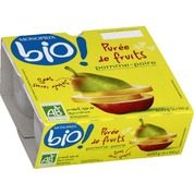 Purée de fruits pomme et poire issue de l’agriculture biologique