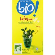 Infusion nuit paisible, oranger, certifié agriculture Bio