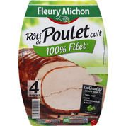 Rôti de poulet, cuit et préparé dans le filet