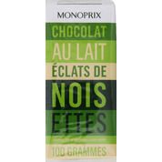 Chocolat au lait et aux éclats de noisettes