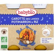 Carotte, potimarron, riz, dès 6 mois, certifié AB