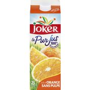 100% pur jus d’orange sans pulpe, sans sucres ajoutés