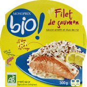 Filet de saumon, sauce aneth et duo de riz, certifié AB