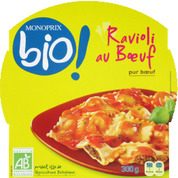 Ravioli pur boeuf, certifié AB