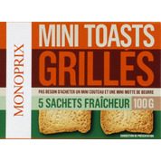 Mini toasts grillés, sachets fraîcheur