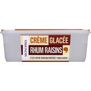 Crème glacée rhum raisins