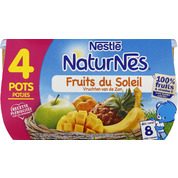 Petits pots, fruits du soleil, dès 8 mois, sans sucres ajoutés