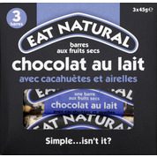 Barres aux fruits secs avec cacahuètes airelles, pistaches et chocolat au lait