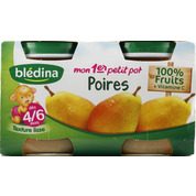 Petits pots à la poire, dès 4-6 mois, sans sucres ajoutés