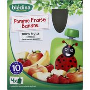 Purée de fruits pomme fraise banane, dès 10 mois