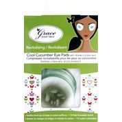 Compresses revitalisantes pour les yeux au concombre, enrichies al’aloe vera et à la vitamine E.