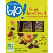 Barres abricot chocolat petit épeautre amande bio