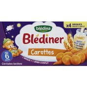 Lait et carottes, dès 4-6 mois