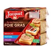 Mini toasts, brioché, nature et figues, idéal pour le foie gras