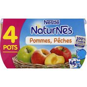 Petits pots à la pomme et pêche, dès 4/6 mois