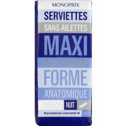 Serviettes hygiéniques Maxi nuit sans ailettes