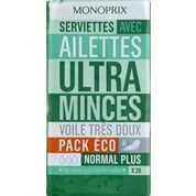 Serviettes ultra-minces Normal Plus avec ailettes