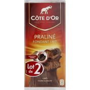 Cote d’or 2x200g tablet lait praline