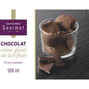 Chocolat, crème glacée au lait frais et ses copeaux