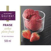 Sorbet Fraise, plein fruit et ses morceaux