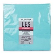 50 serviettes double épaisseur, turquoises, 33x33cm