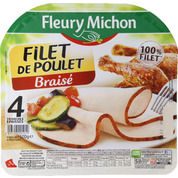 Filet de poulet braisé, tranches épaisses