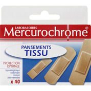 Pansements tissu, protection optimale, hypoallerg{nique confortable, r{sistant ultra-extensible.