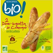 Demi-baguettes de campagne bio précuites