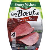Tranches de rôti de boeuf doré au four