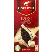 Chocolat noir fourré au nougat