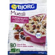 Muesli Superfruits cassis, cranberry, myrtille, raisin Bio