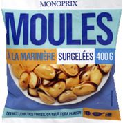 Moules à la marinière, surgelées