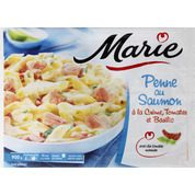 Penne au saumon à la crème, tomates et basilic