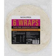 6 Wraps, pains pour sandwich