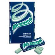 Chewing-gum sans sucres aux goûts menthol et eucalyptus