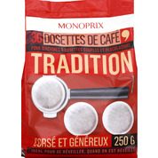 Dosettes de café Tradition corsé et généreux